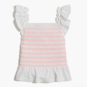J Crew Girls' smocked ruffle top